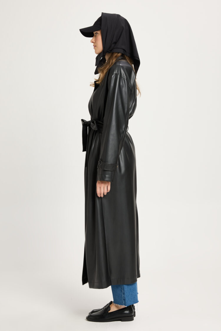 Trenchcoat Elegant Wrapover With Notched Collar