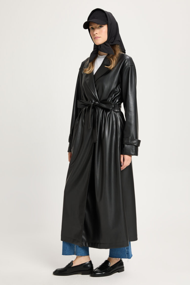 Trenchcoat Elegant Wrapover With Notched Collar