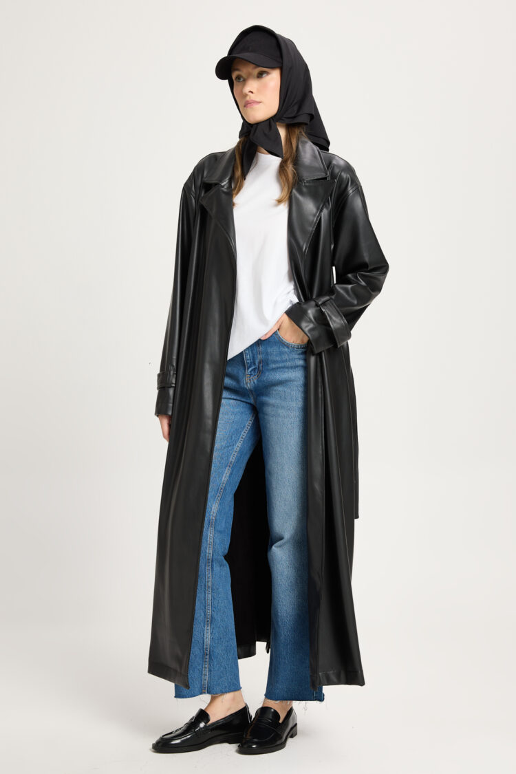 Trenchcoat Elegant Wrapover With Notched Collar