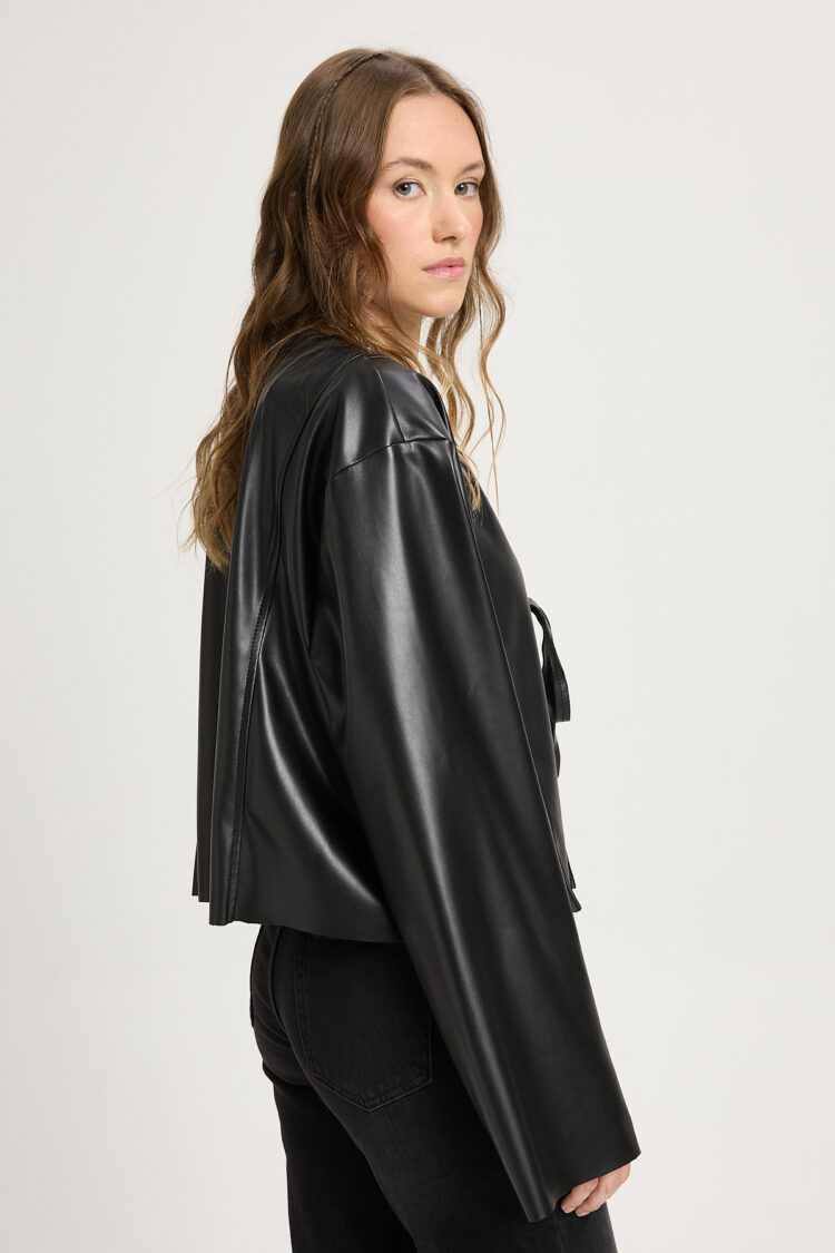 Wrapover Jacket With V-Neck Collar