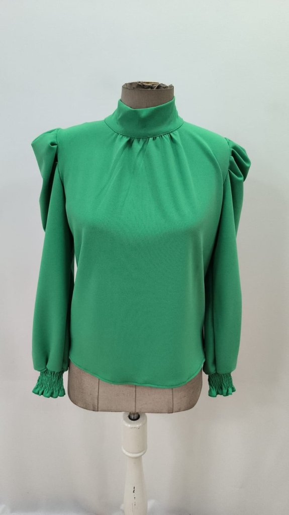 ElegantBlouse With Puff Long Sleeves