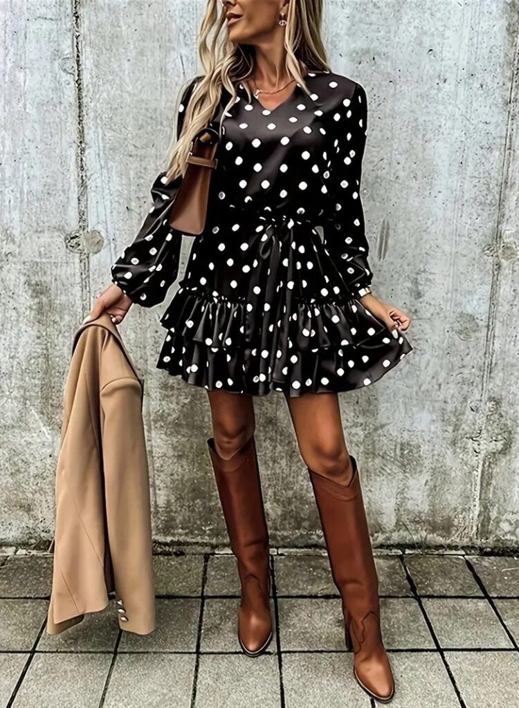 Fit And Flare Polka Dot Dress - Brand: Janes - Women & Kids, Baby Clothes Wholesale - Globality Store