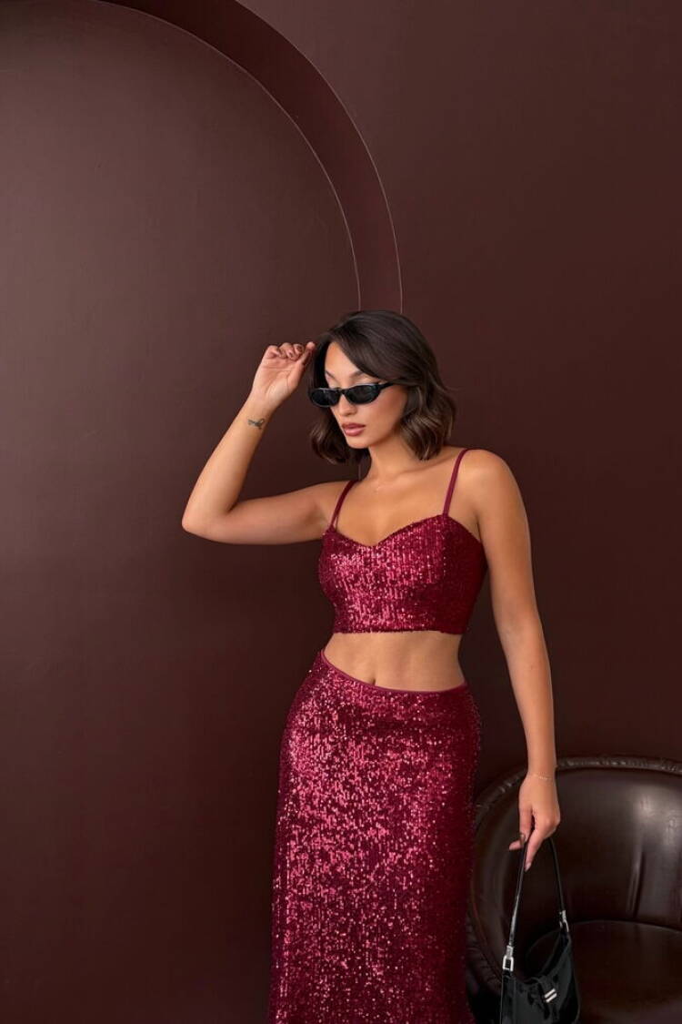Sequined Slim Fit Blouse