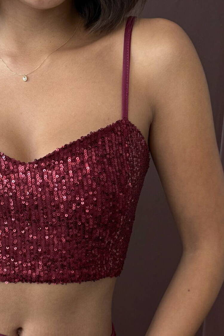 Sequined Slim Fit Blouse