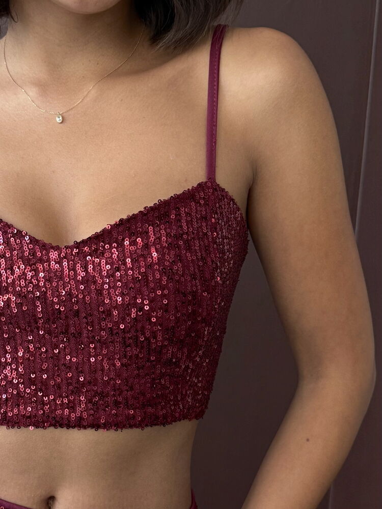 Sequined Slim Fit Blouse