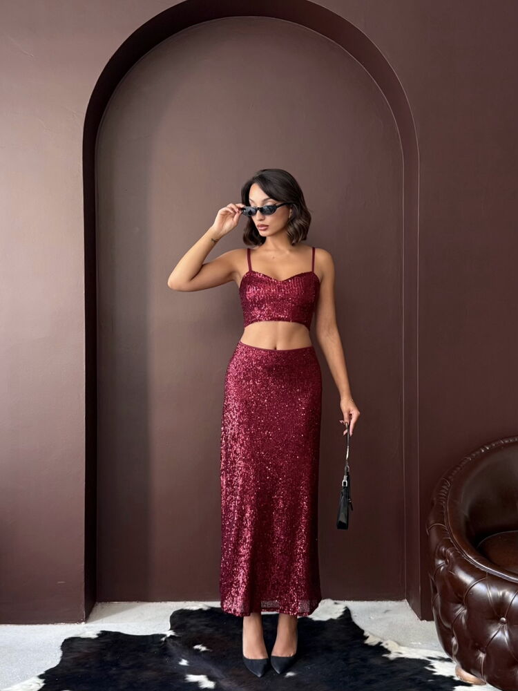 Sequined Maxi Pencil Skirt