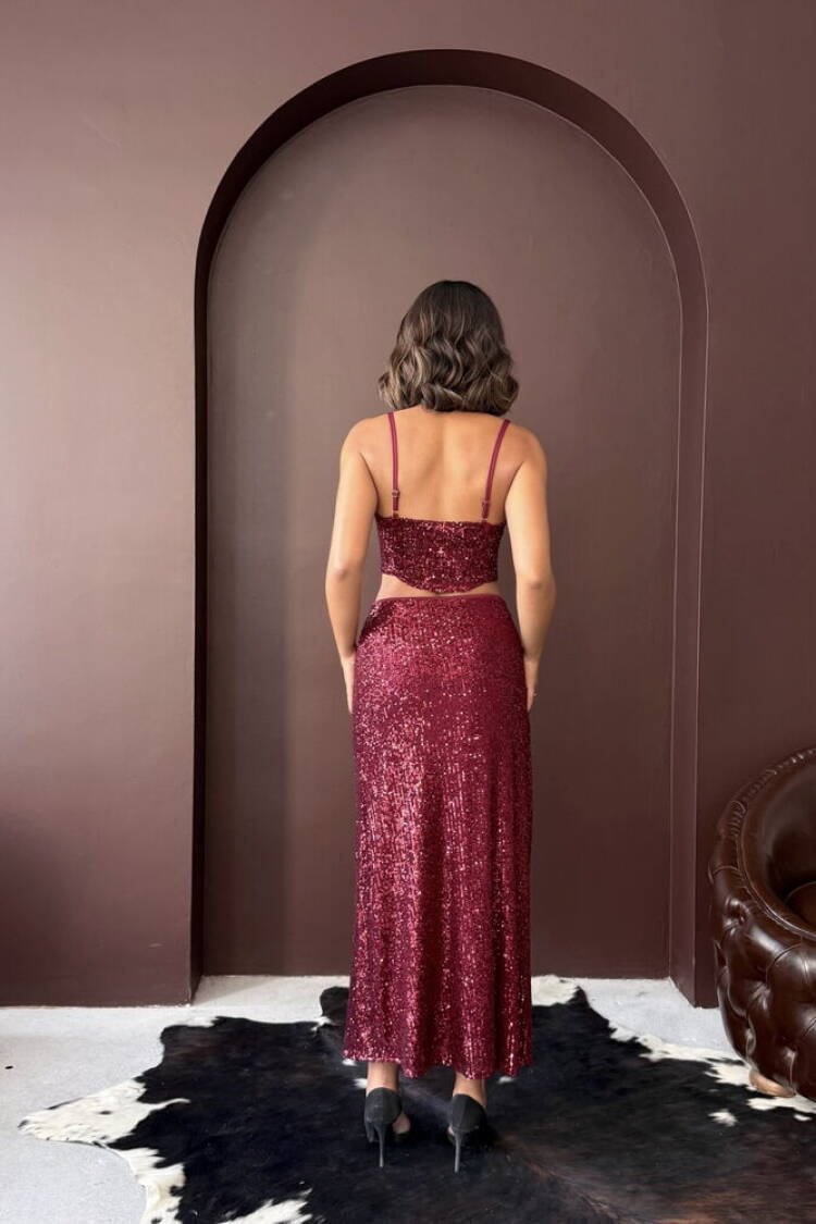 Sequined Maxi Pencil Skirt