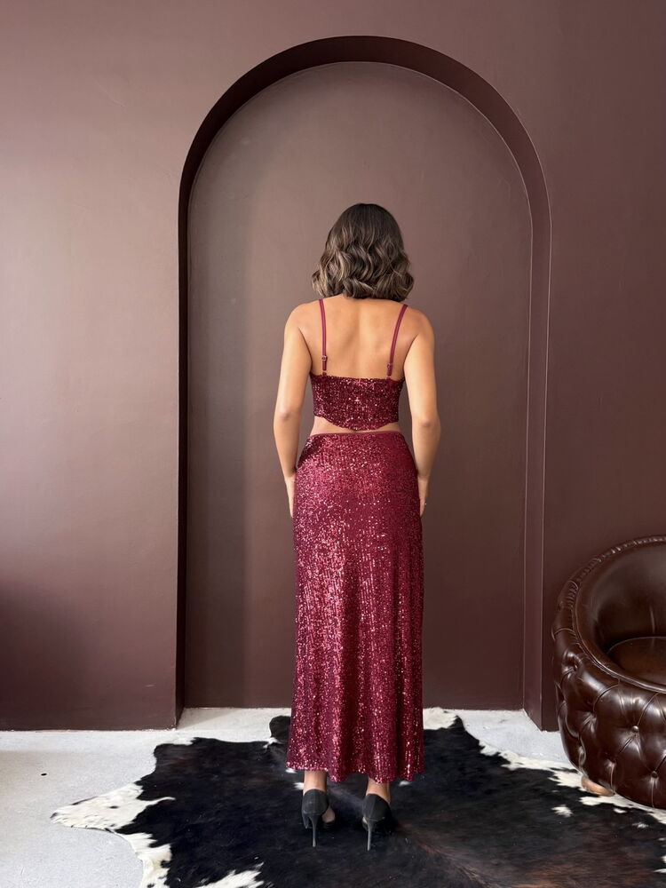 Sequined Maxi Pencil Skirt