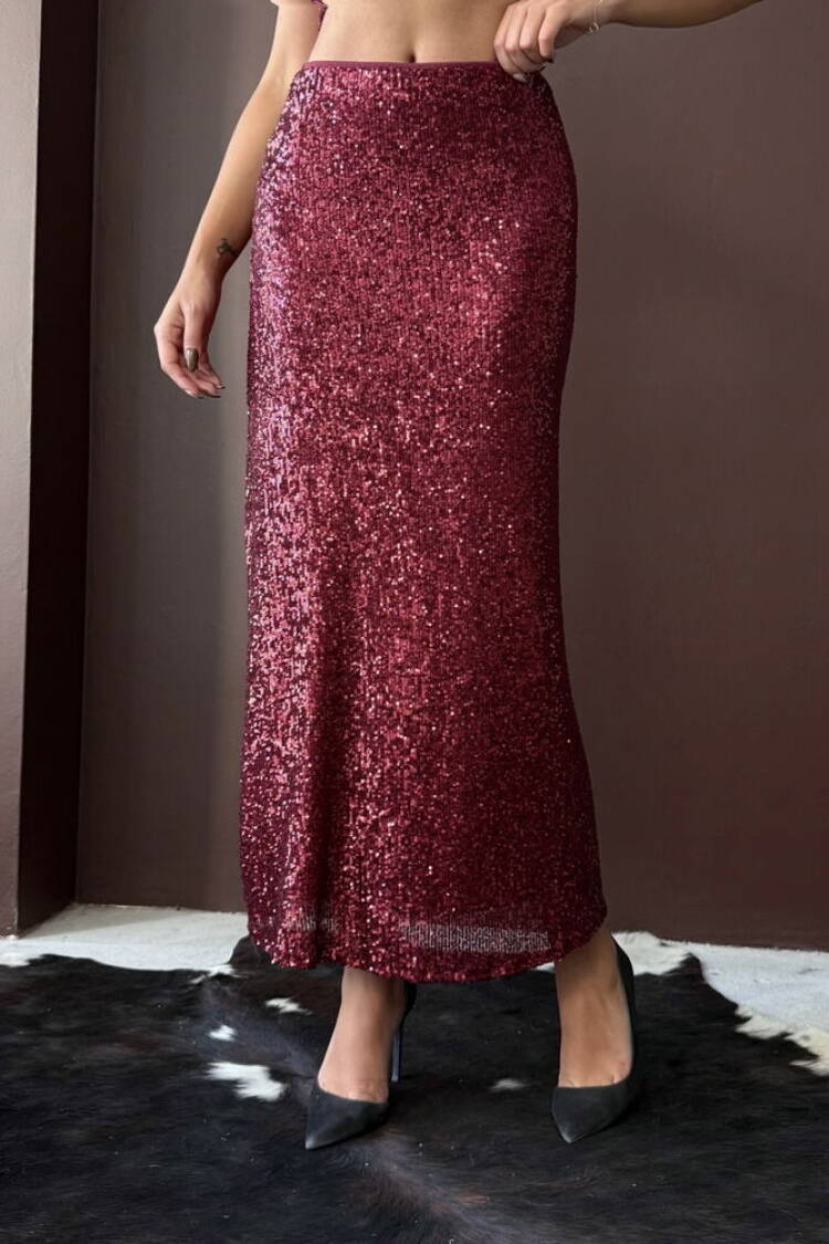 Sequined Maxi Pencil Skirt