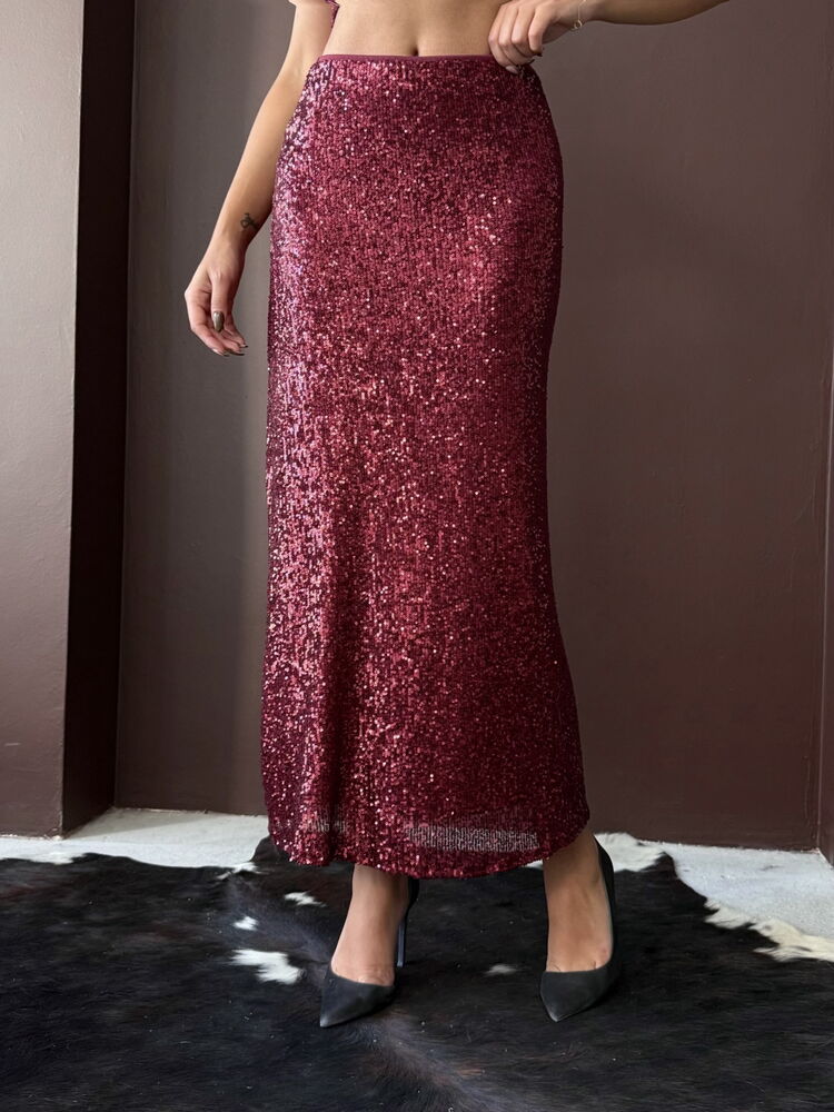 Sequined Maxi Pencil Skirt