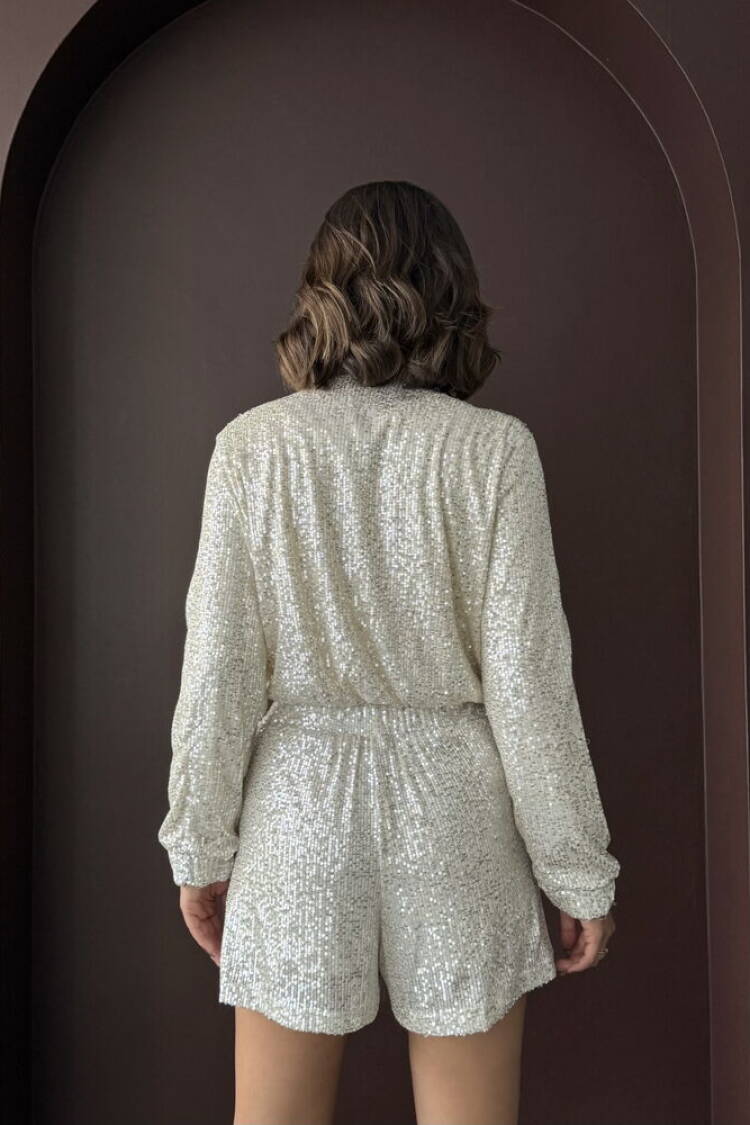 Silver Glam Windbreaker Jacket