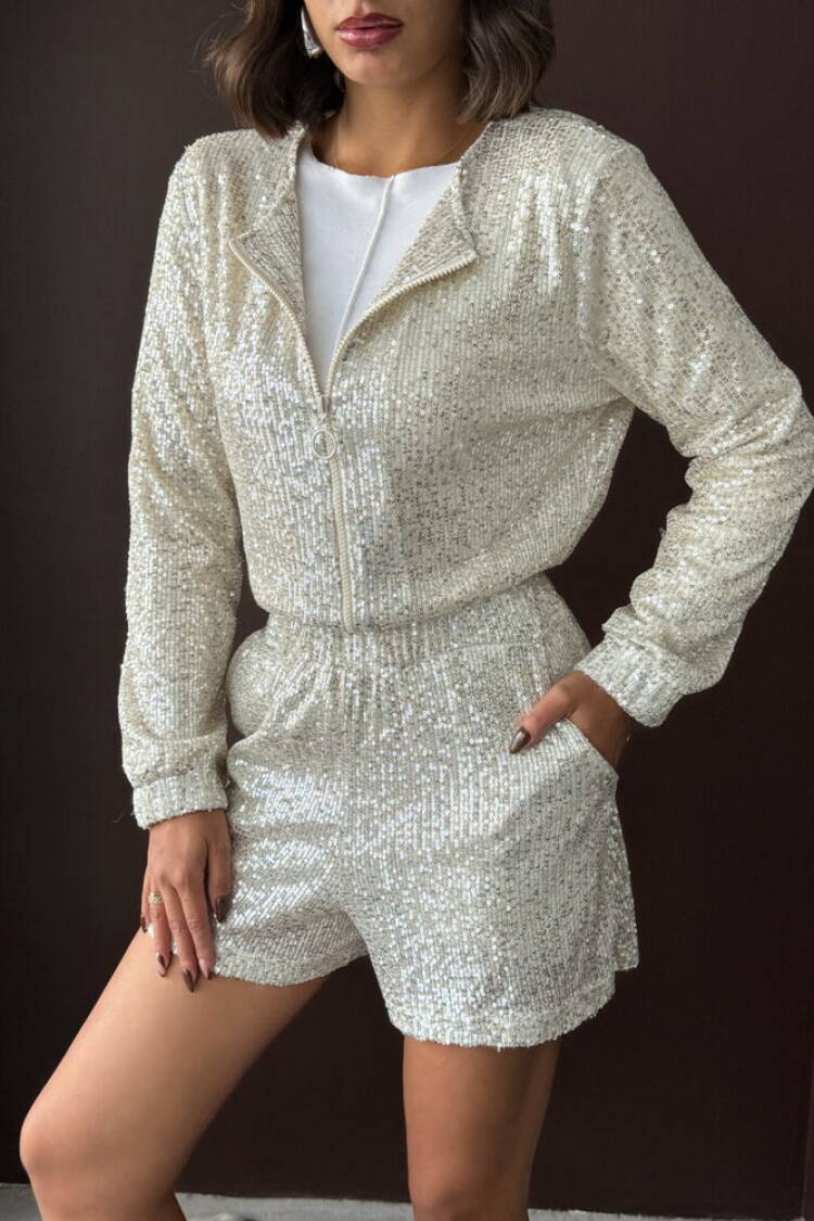 Silver Glam Windbreaker Jacket