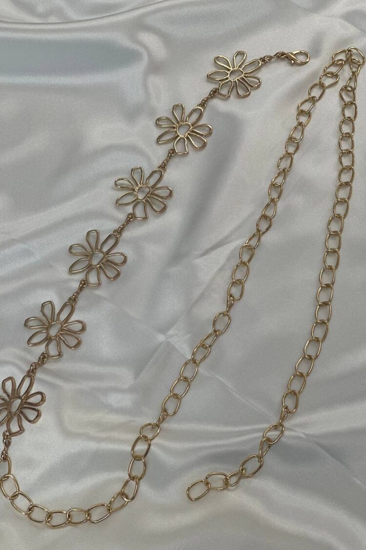 Daisy Gold Detailed Women Waist Chain Waist Belt Dress Belt Skirt Belt Pants Belt