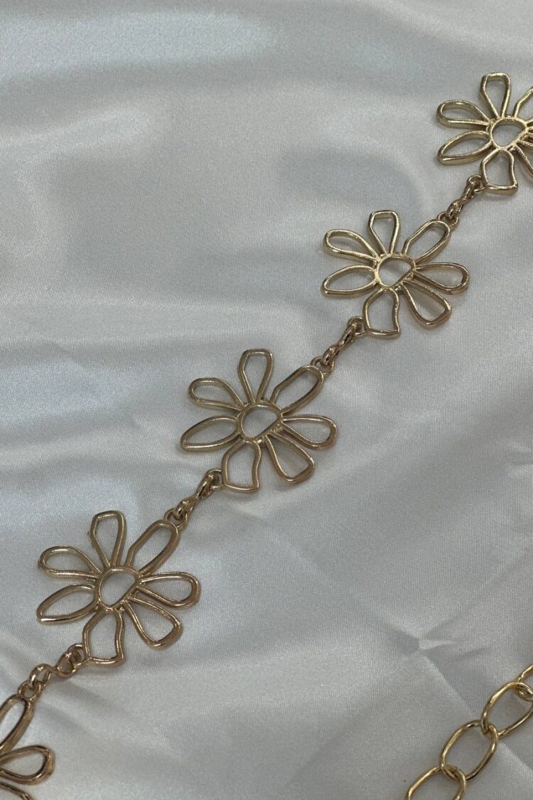 Daisy Gold Detailed Women Waist Chain Waist Belt Dress Belt Skirt Belt Pants Belt