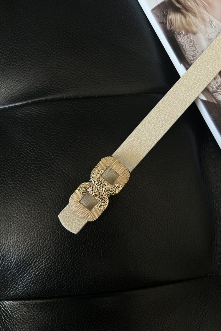 Square Long Silver Buckle Slim Women Belt Jacket Belt Shirt Belt Dress Belt