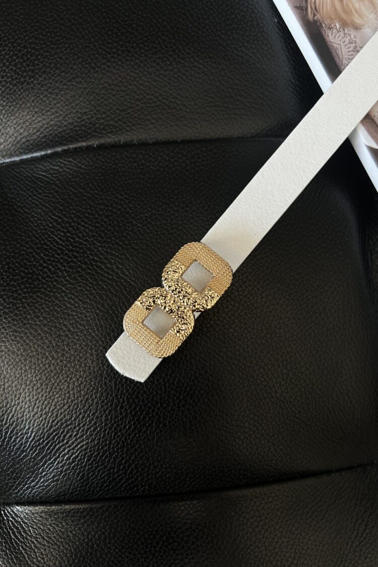Square Long Silver Buckle Slim Women Belt Jacket Belt Shirt Belt Dress Belt