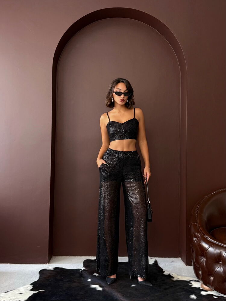 Sequined Glam Palazzo Pants