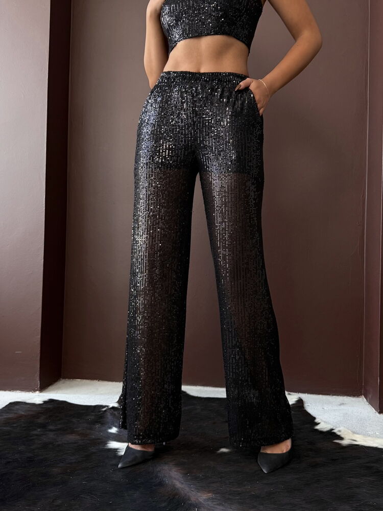 Sequined Glam Palazzo Pants