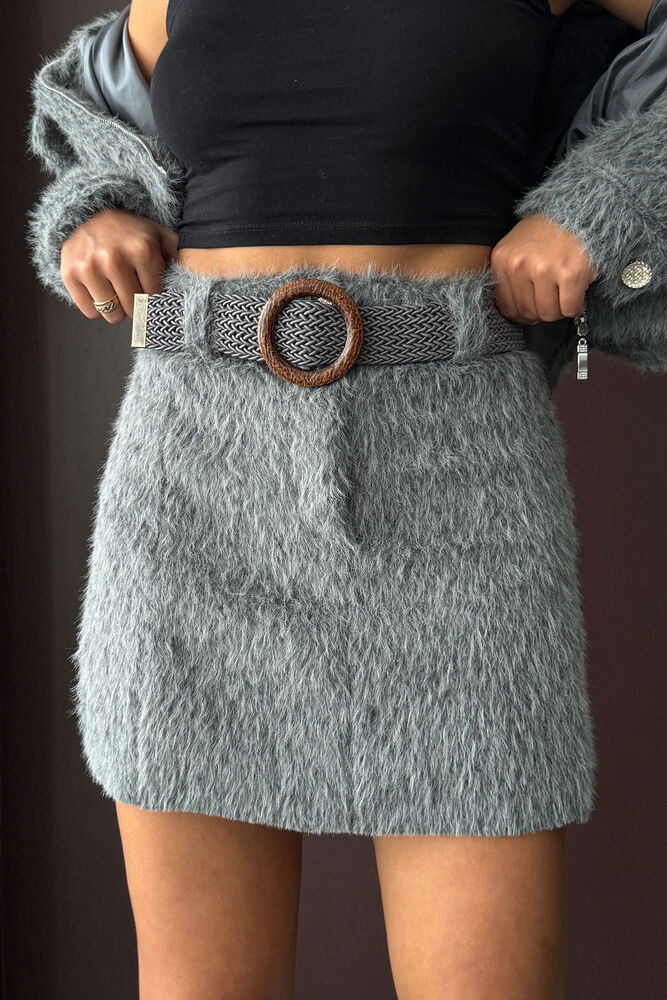 Bodycon Mini Skirt With High Waist & Flap Pockets