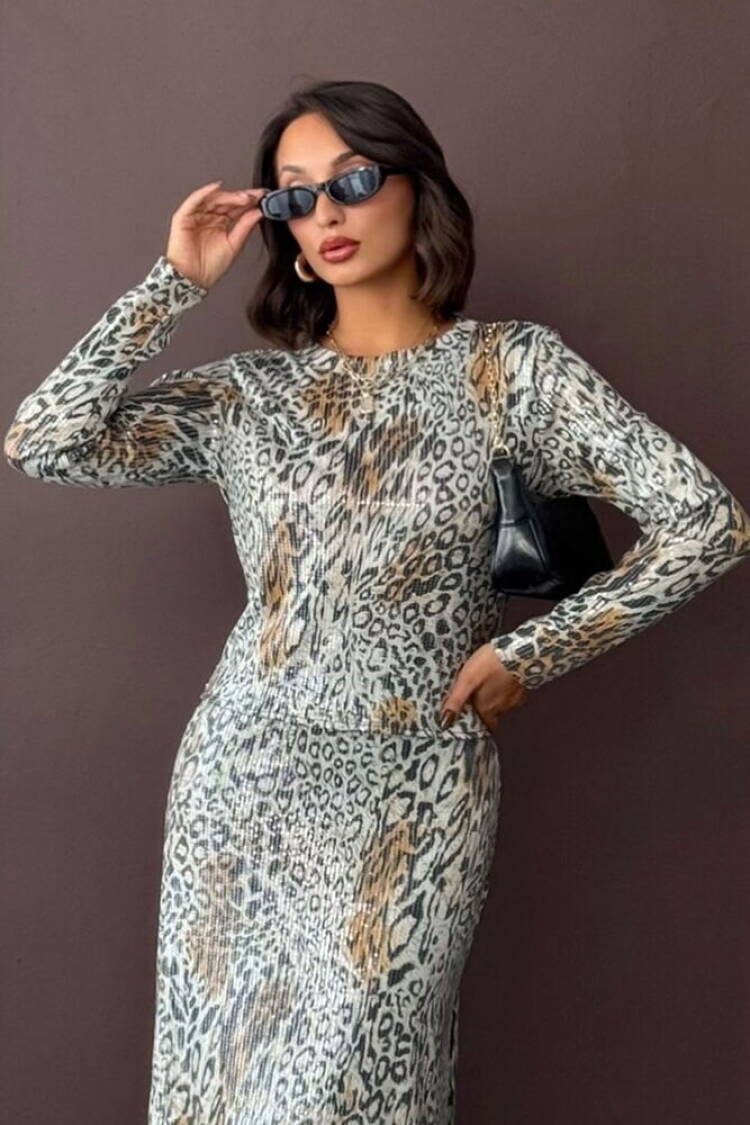 Mix Color Blouse With Leopard Print For Party - Brand: Topshow - Women & Kids, Baby Clothes Wholesale - Globality Store
