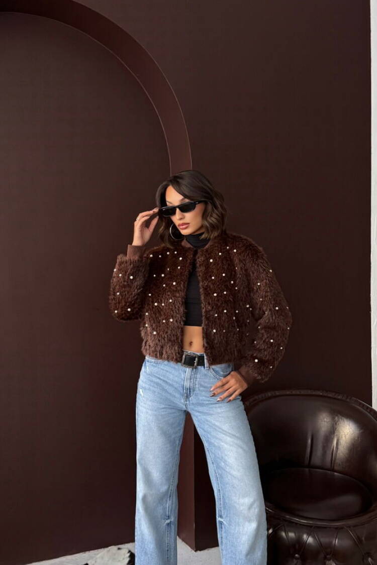 Oversized Bomber Jacket With Buttoned Closure