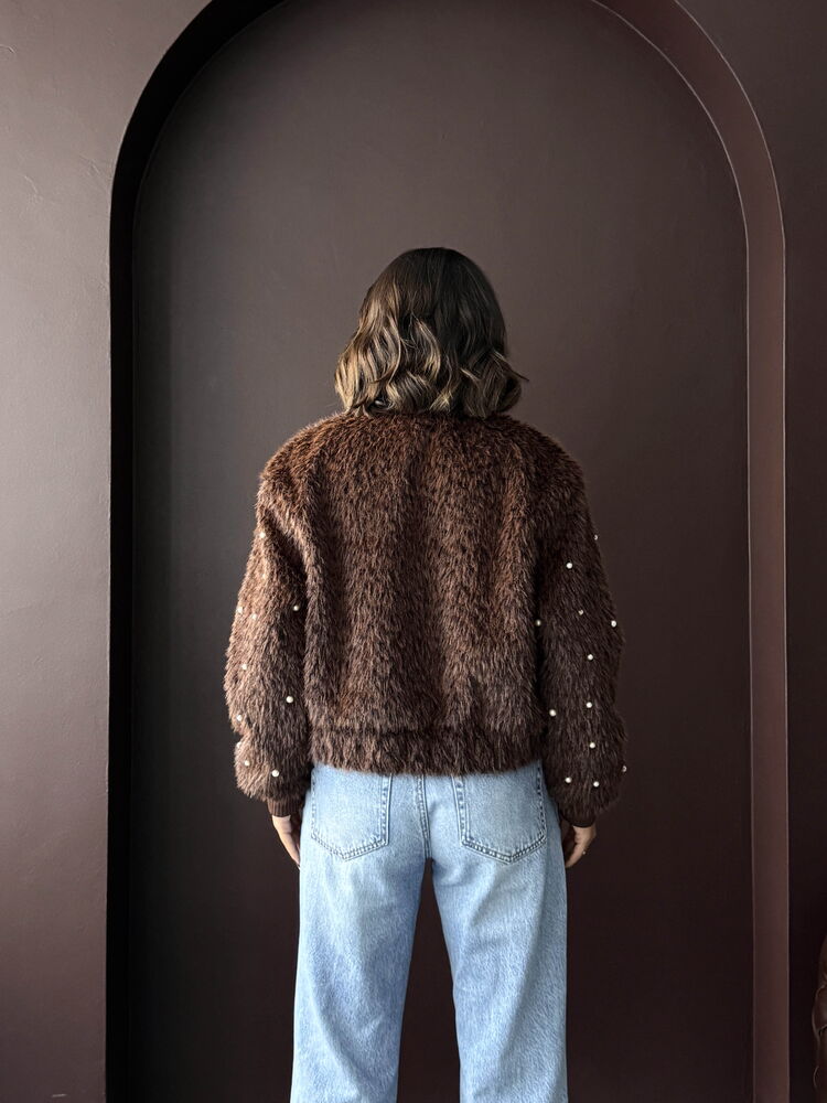Oversized Bomber Jacket With Buttoned Closure
