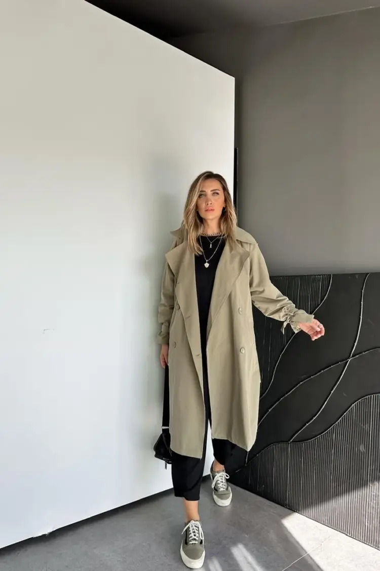 Trenchcoat Double-Breasted Buttoned Coat - Brand: Cream Rouge - Women & Kids, Baby Clothes Wholesale - Globality Store