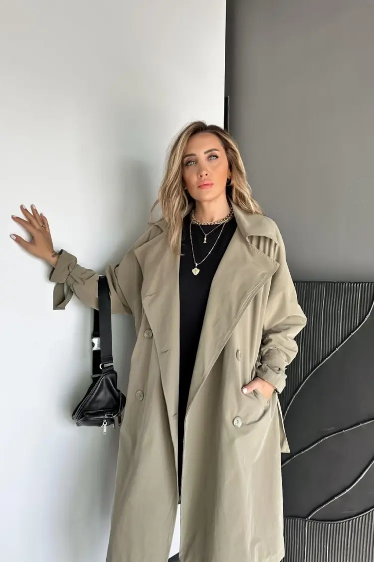 Trenchcoat Double-Breasted Buttoned Coat