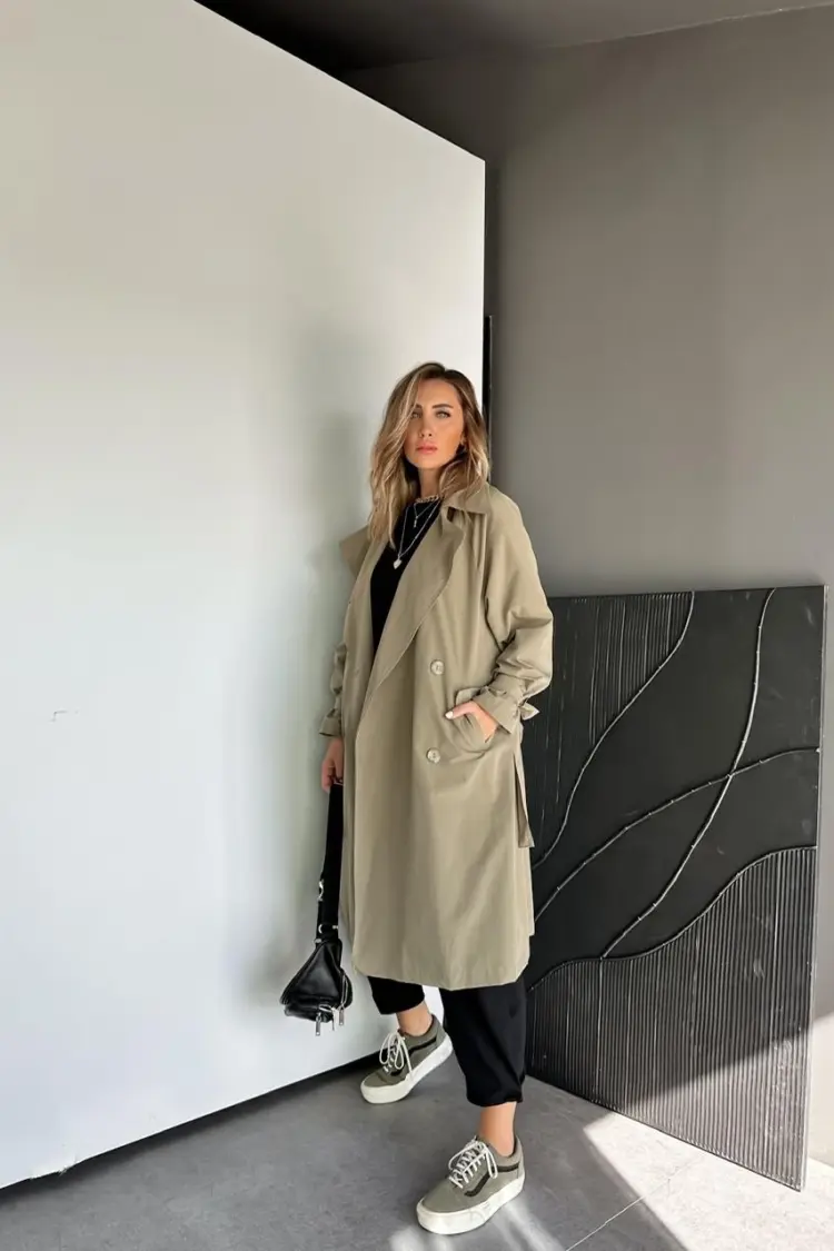 Trenchcoat Double-Breasted Buttoned Coat