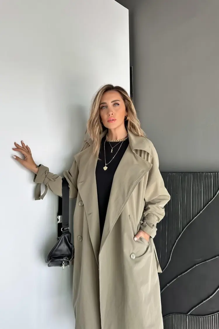 Trenchcoat Double-Breasted Buttoned Coat