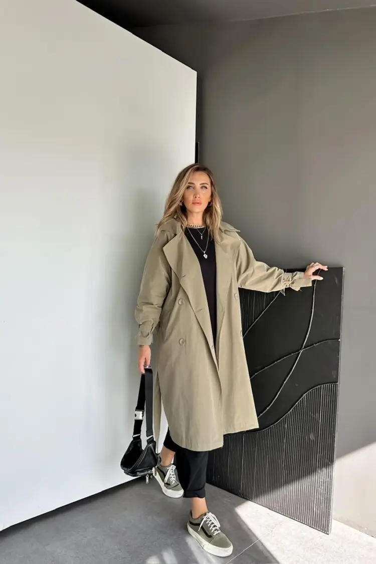 Trenchcoat Double-Breasted Buttoned Coat