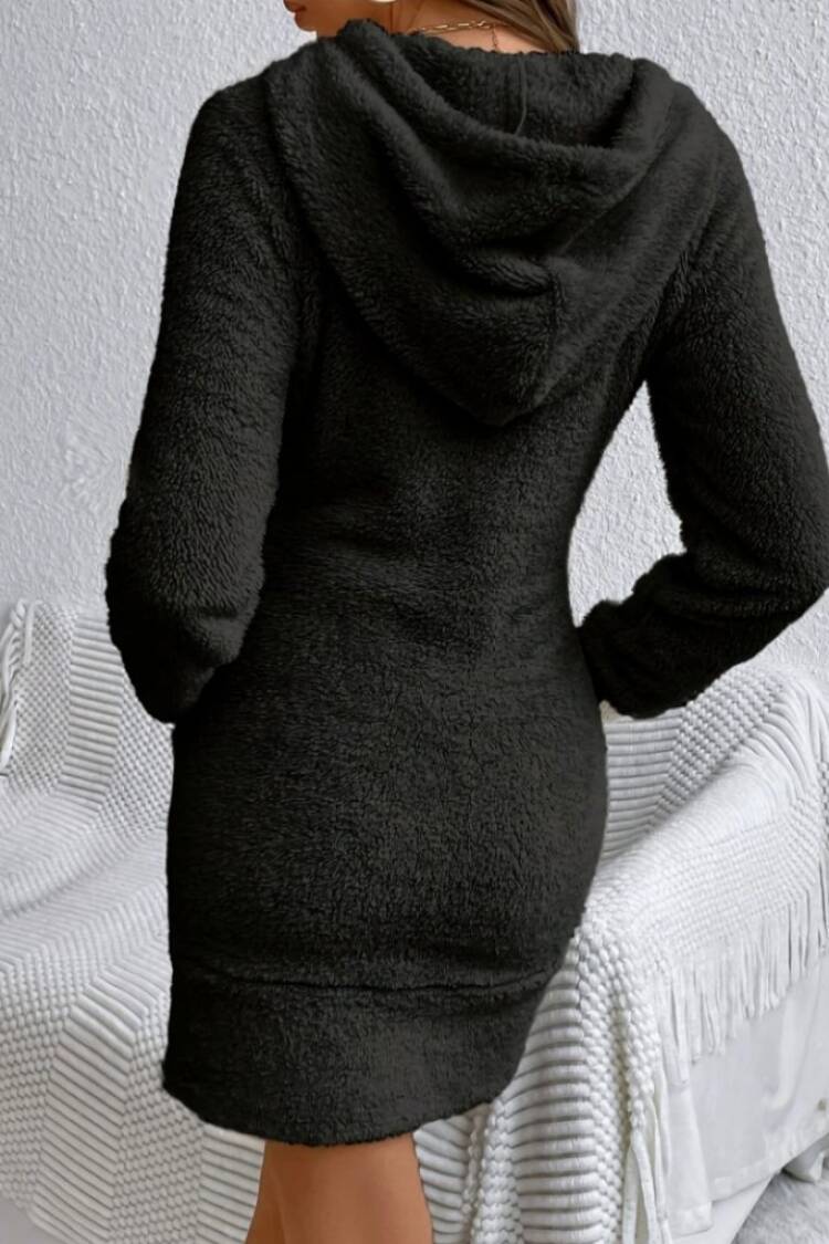 Mini Sweater Dress With Hooded Neck