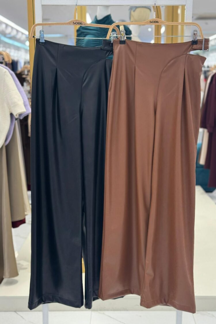 Brown Palazzo Pants With High Waist And Wide Leg