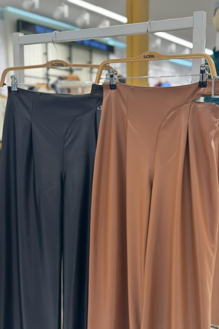 Brown Palazzo Pants With High Waist And Wide Leg