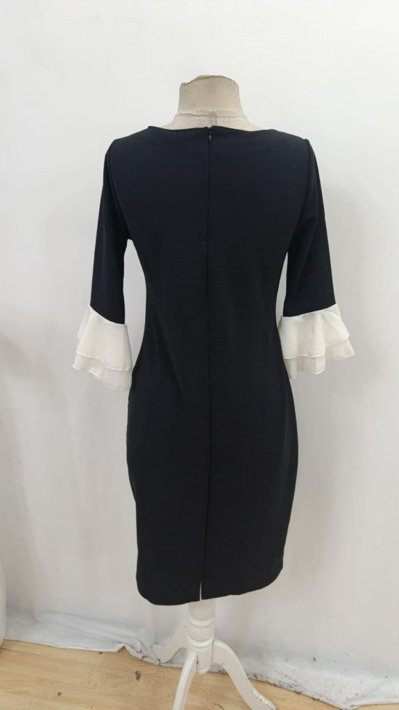 ElegantSheath Dress With Ruffle 3/4 Sleeves