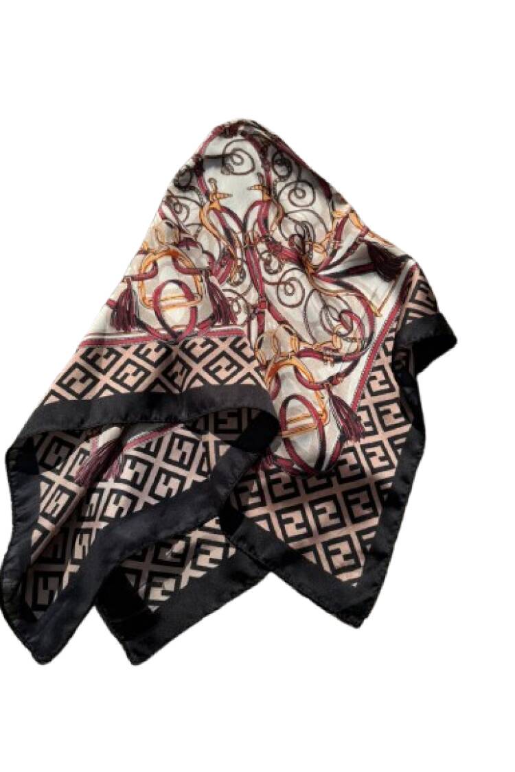 Elegant Black Shawl With Geometric And Paisley Patterns