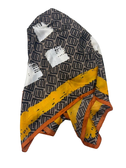 Yellow Elegant Vintage Checkered Shawl