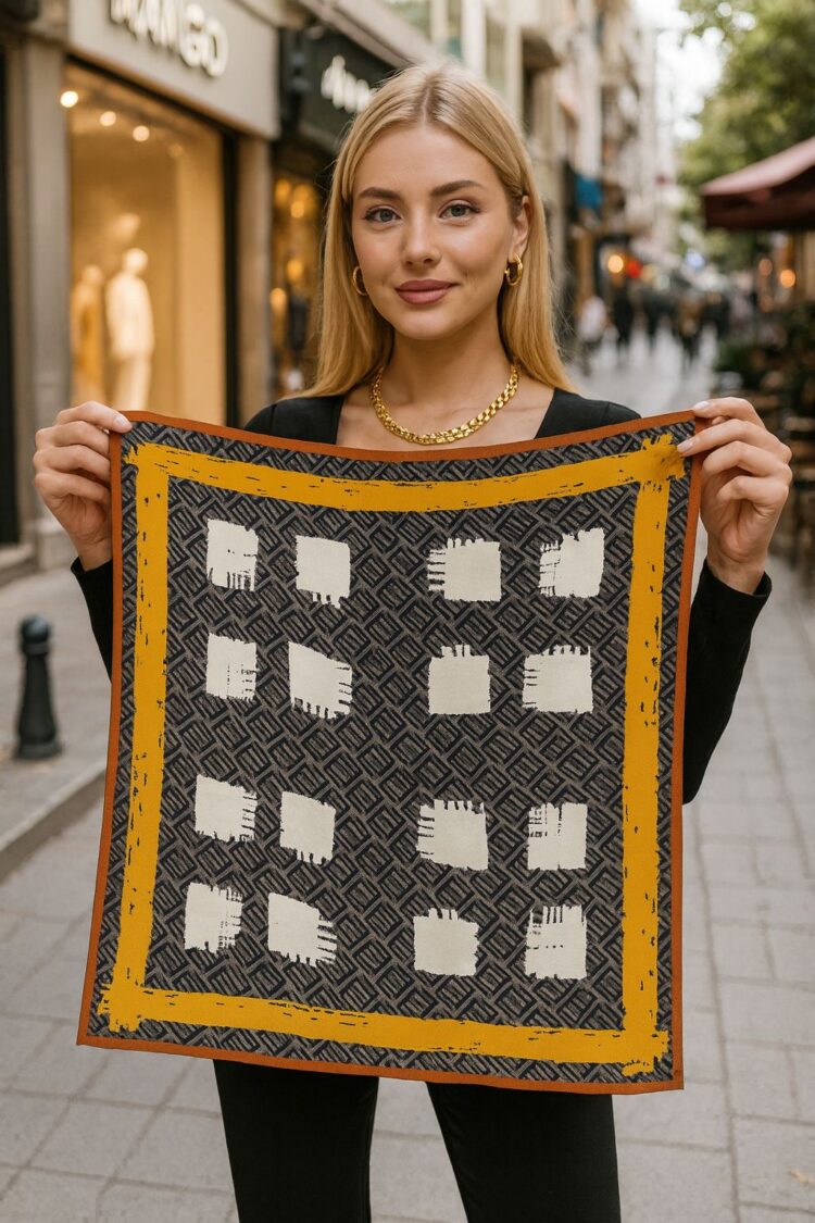 Yellow Elegant Vintage Checkered Shawl - Brand: Axesoire - Women & Kids, Baby Clothes Wholesale - Globality Store