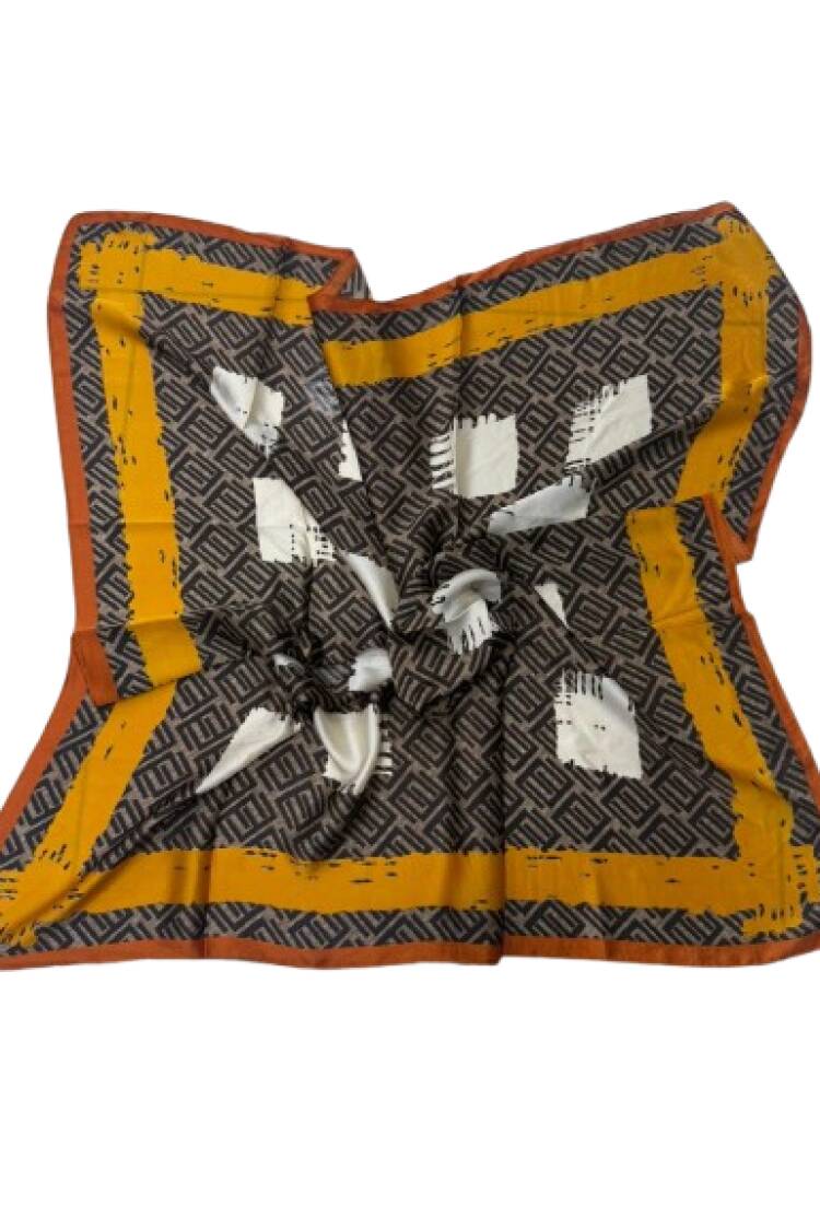 Yellow Elegant Vintage Checkered Shawl