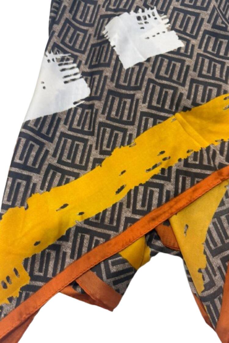 Yellow Elegant Vintage Checkered Shawl