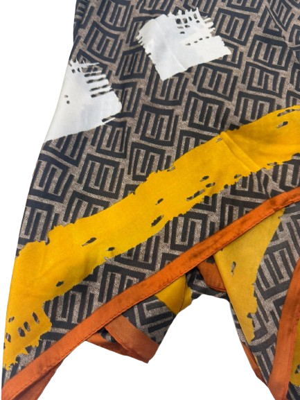 Yellow Elegant Vintage Checkered Shawl