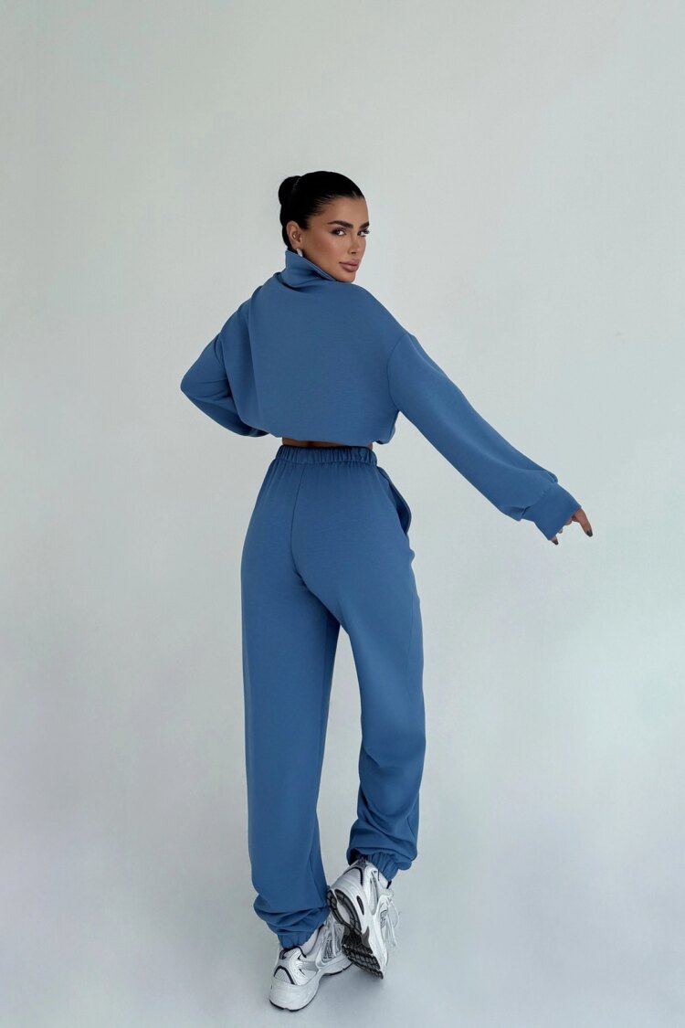 Blue Sport Casual Streetwear Elegant Tracksuit