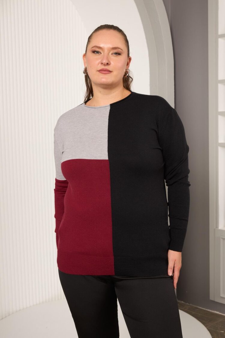 Black Plus Size Color Block Sweater - Brand: RMG - Women & Kids, Baby Clothes Wholesale - Globality Store