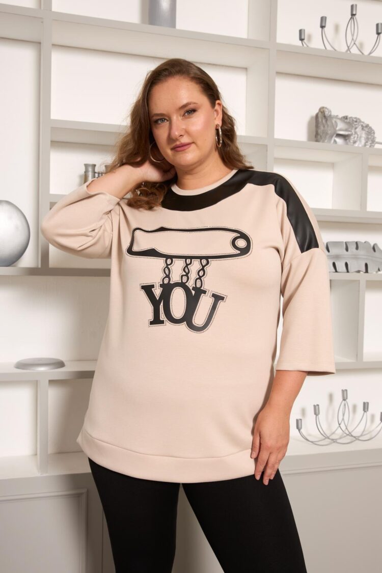 Beige Casual Plus Size Blouse