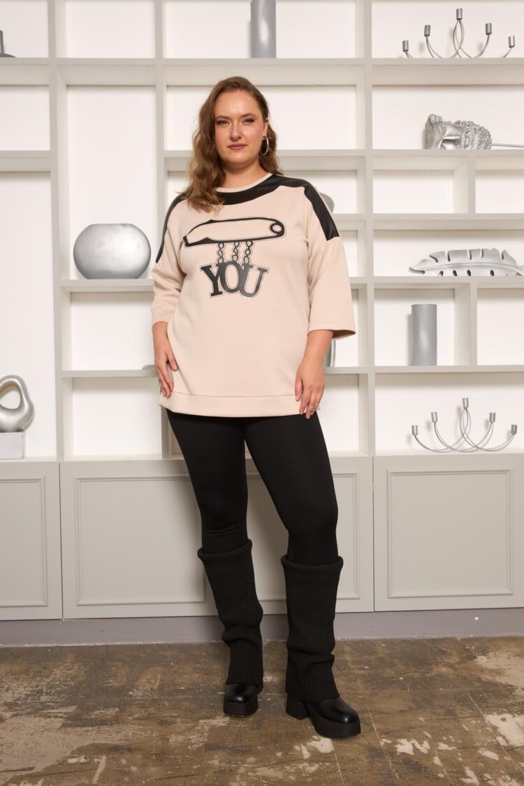 Beige Casual Plus Size Blouse