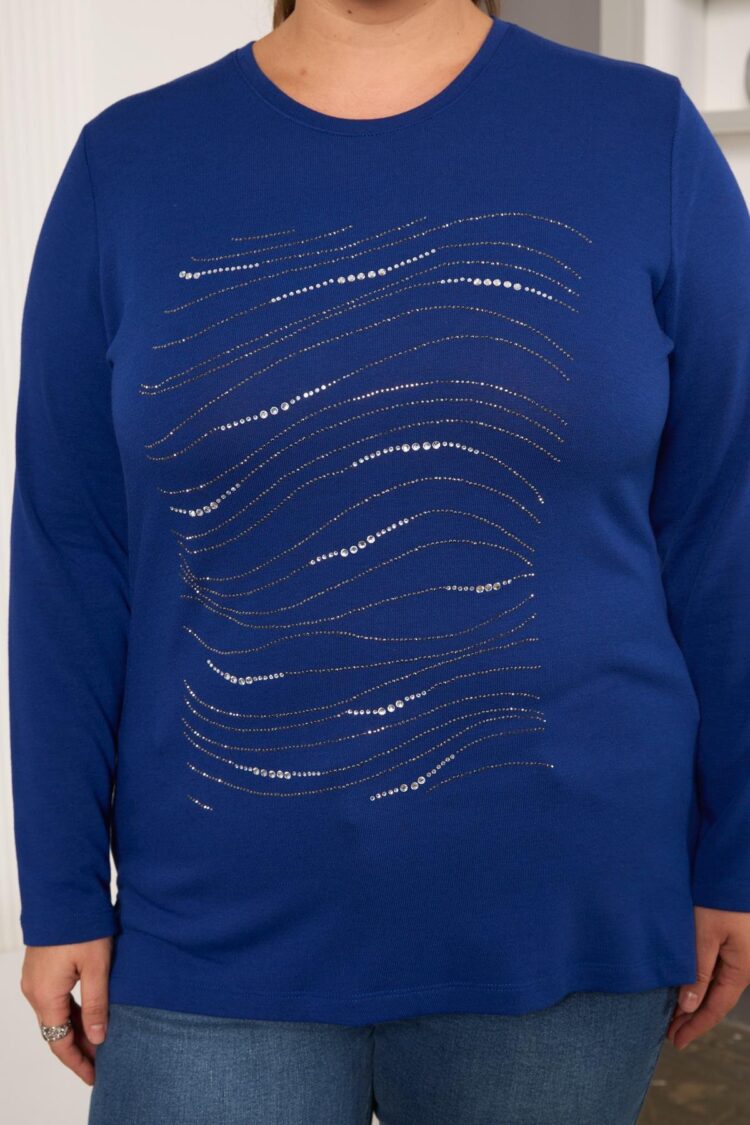 Blue Plus Size Elegant Casual Blouse