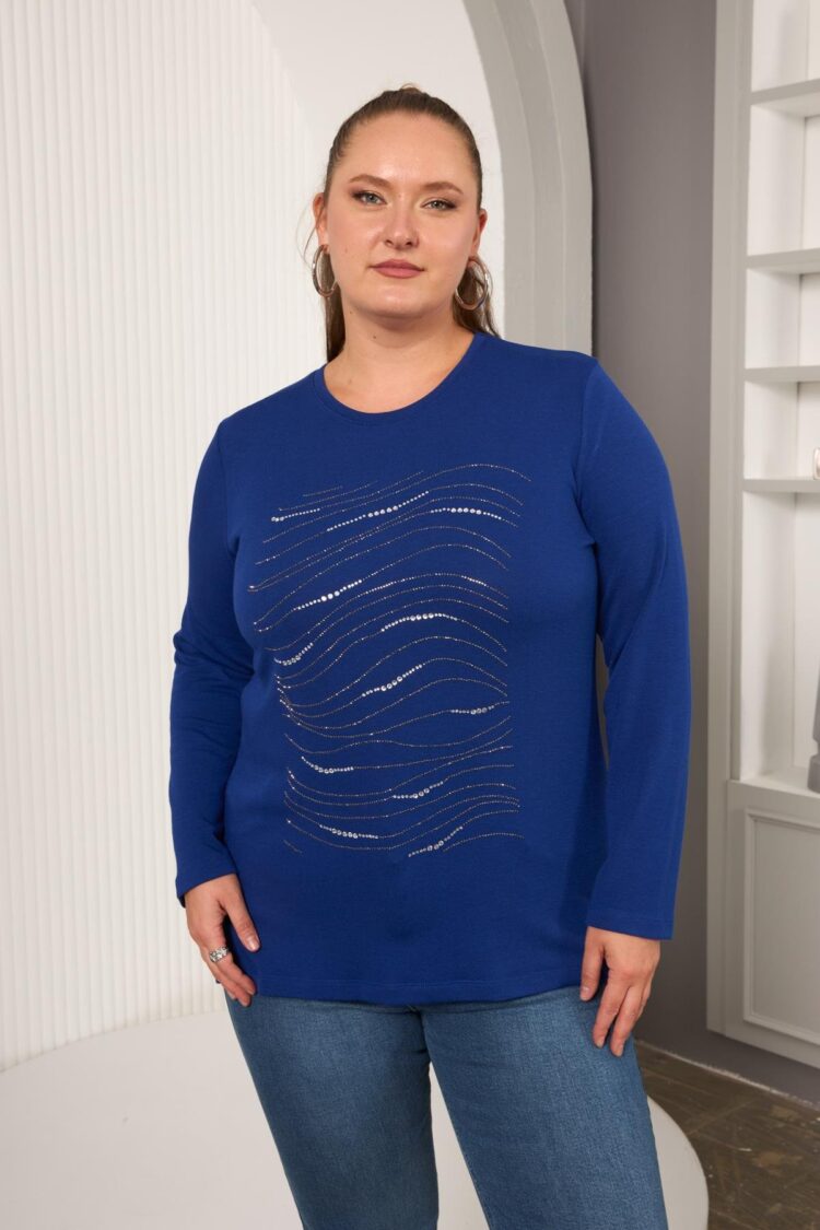Blue Plus Size Elegant Casual Blouse - Brand: RMG - Women & Kids, Baby Clothes Wholesale - Globality Store
