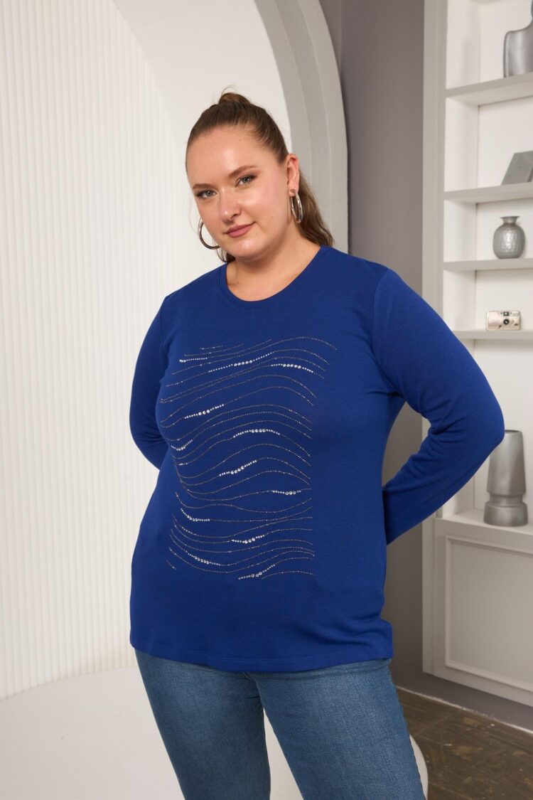 Blue Plus Size Elegant Casual Blouse