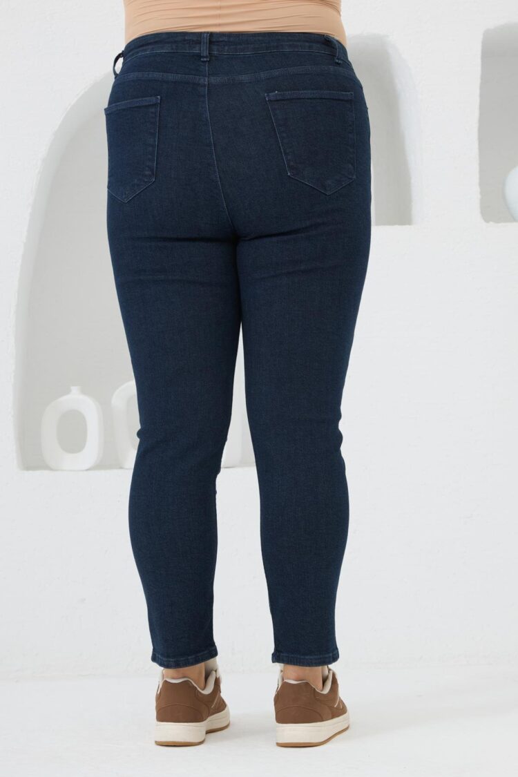 Blue Casual Plus Size Streetwear Mom Jeans