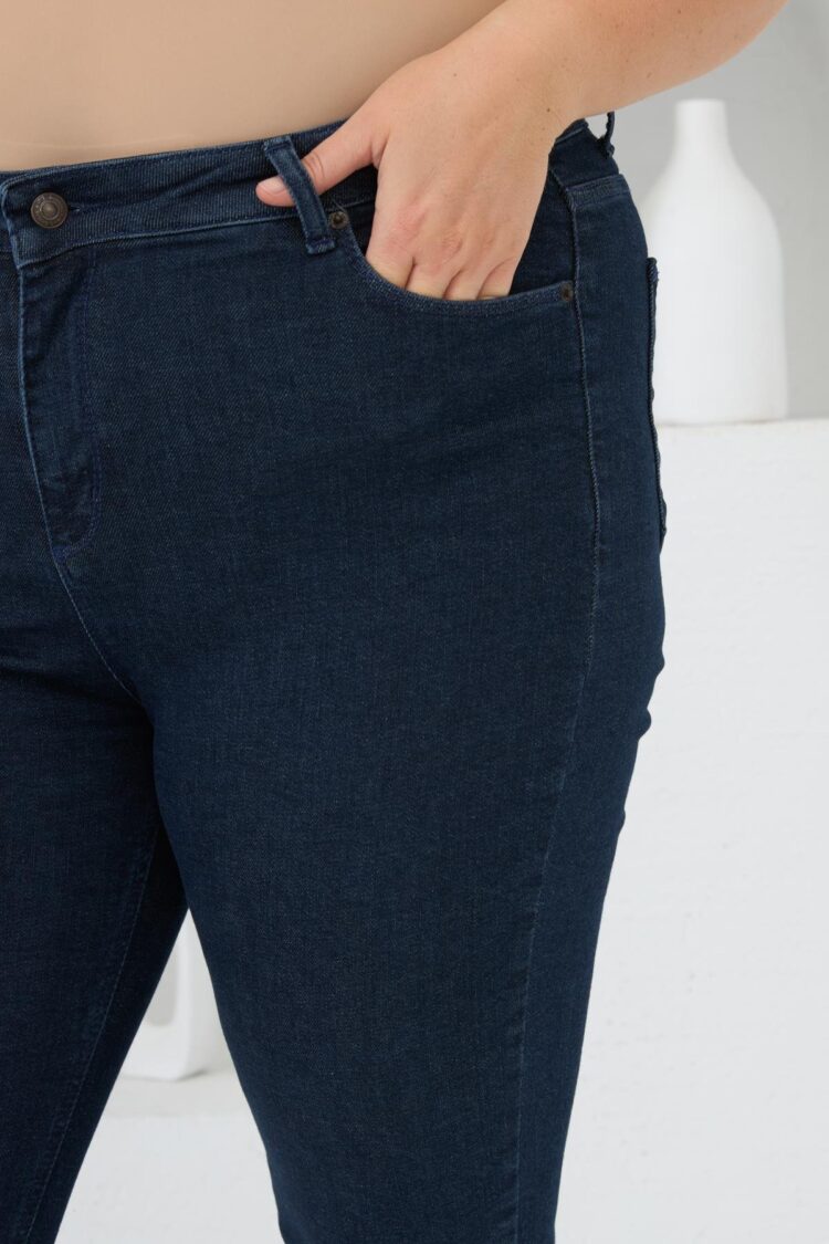Blue Casual Plus Size Streetwear Mom Jeans